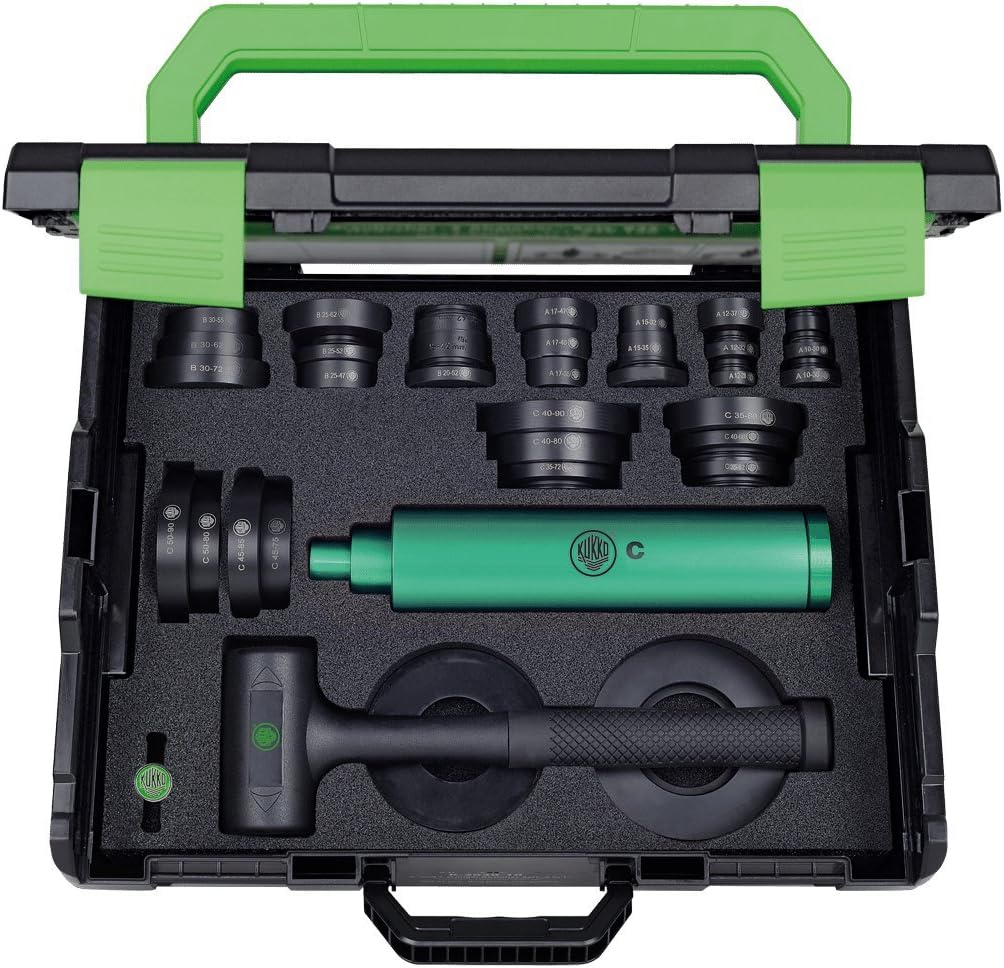 KUKKO 71-L - Lagereinbauwerkzeug-Satz - Werkzeugset zur Montage von 33-Ring-Lagern (10-50