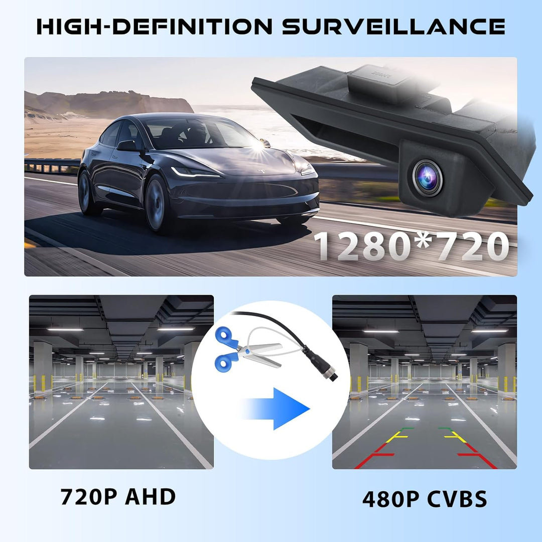 Hodozzy HD Rückfahrkamera für Audi/VW mit Nachtsicht, Einparkhilfe, 170° Grad Weitwinkel, wasserdich