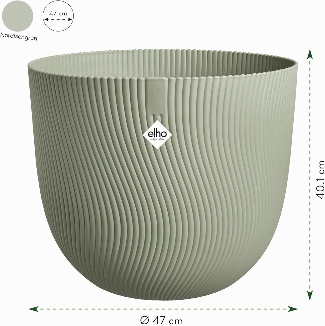 elho Sereh Round 47 Flower Pot for Indoor and Outdoor Use, 100% Recycled Plastic, Diameter 47.0 x He