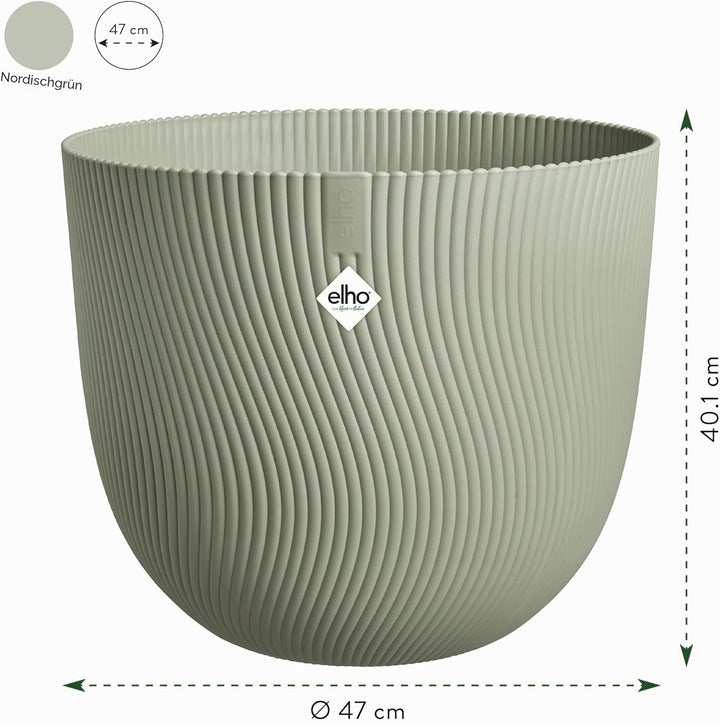 elho Sereh Round 47 Flower Pot for Indoor and Outdoor Use, 100% Recycled Plastic, Diameter 47.0 x He