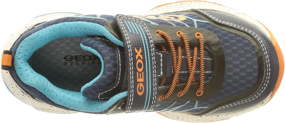 Geox Mädchen J Tuono Boy BSneakers 28 EU Navy Orange, 28 EU Navy Orange
