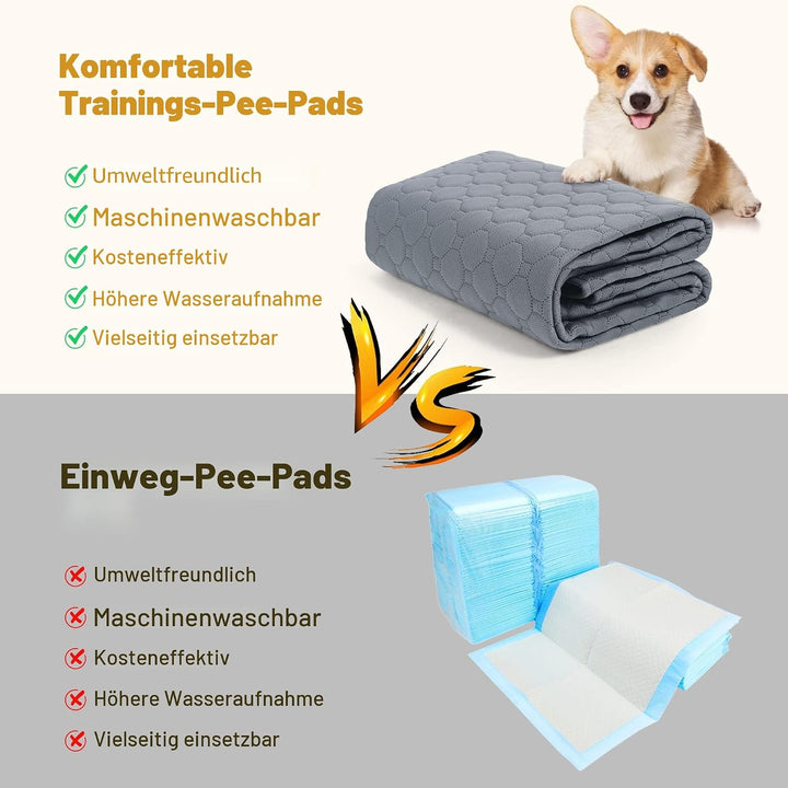 Wiederverwendbare Hundetrainingspads, 2 Stück, waschbare Welpen-Trainingspads, super saugfähig, wass