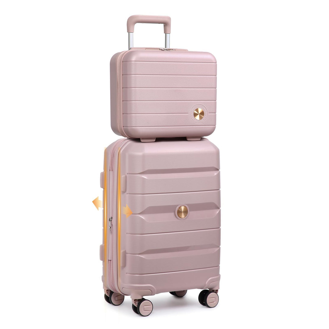 Sea choice Hartschalen Koffer Trolley Erweiterbar Kabinen Handgepäck 100% PP Leicht Reisekoffer mit