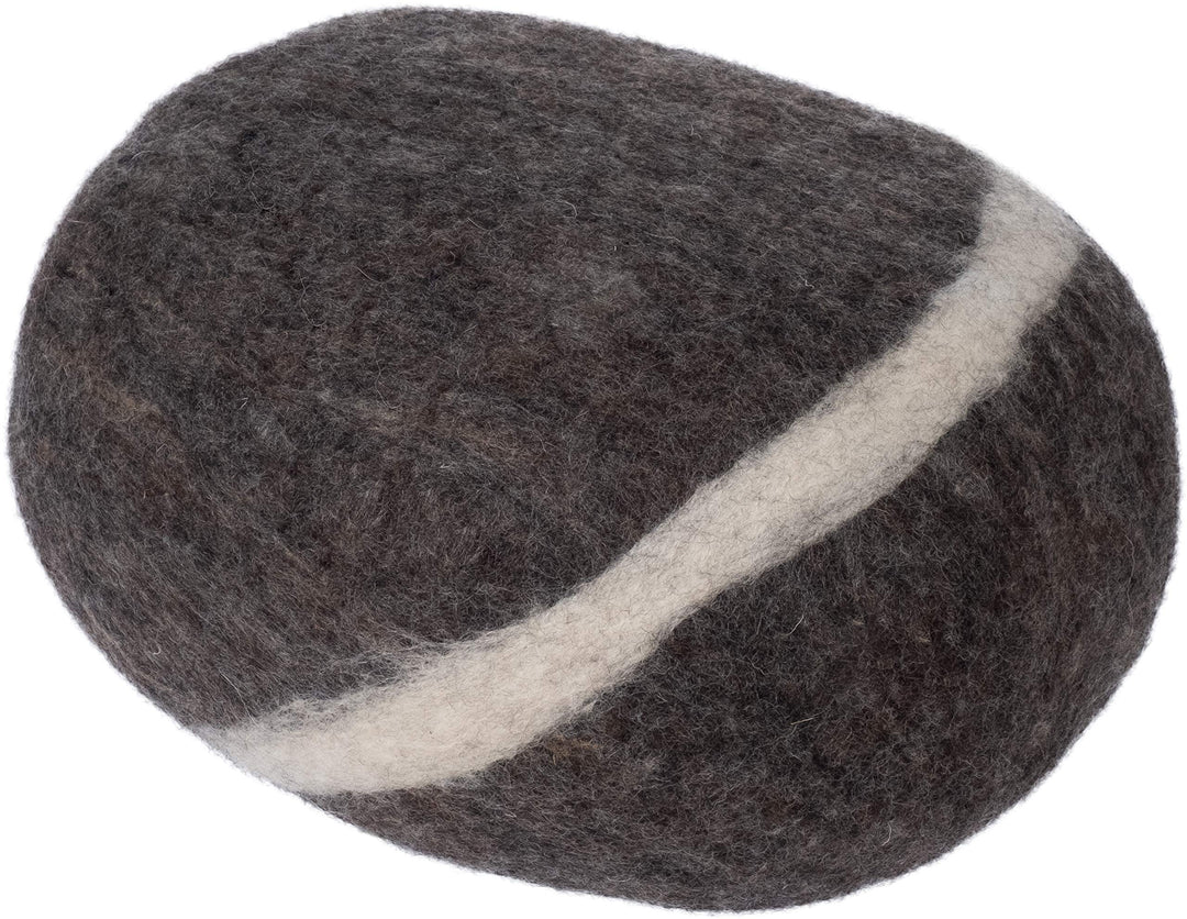 Oskar - Filz Kieselstein, Meditationskissen, Yogakissen, Dekokissen, Pouf, dunkelgrau rund - Grösse