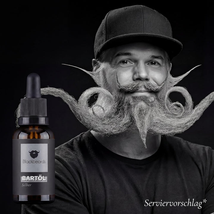 Blackbeards Bartöl Silber – Ohne Duft – Duftneutral & Parfümfrei – Bartpflege für Allergiker & empfi