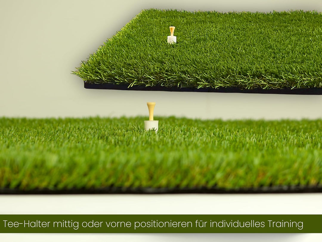 Abschlagmatte Golf 85 x 65cm, Outdoor, Indoor, inkl. Teehalter + Tee verstellbar, chippen, Driven, z