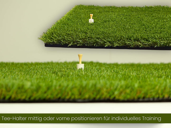 Abschlagmatte Golf 85 x 65cm, Outdoor, Indoor, inkl. Teehalter + Tee verstellbar, chippen, Driven, z
