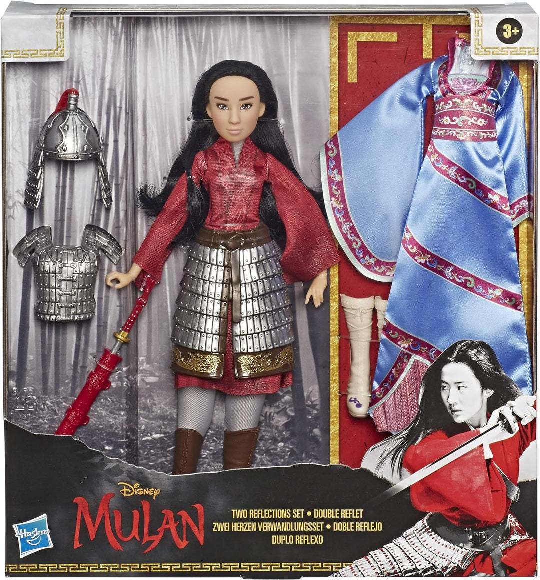 Disney Mulan Two Reflections Set, Modepuppe mit 2 Outfits und Zubehör, Spielzeug inspiriert von Disn