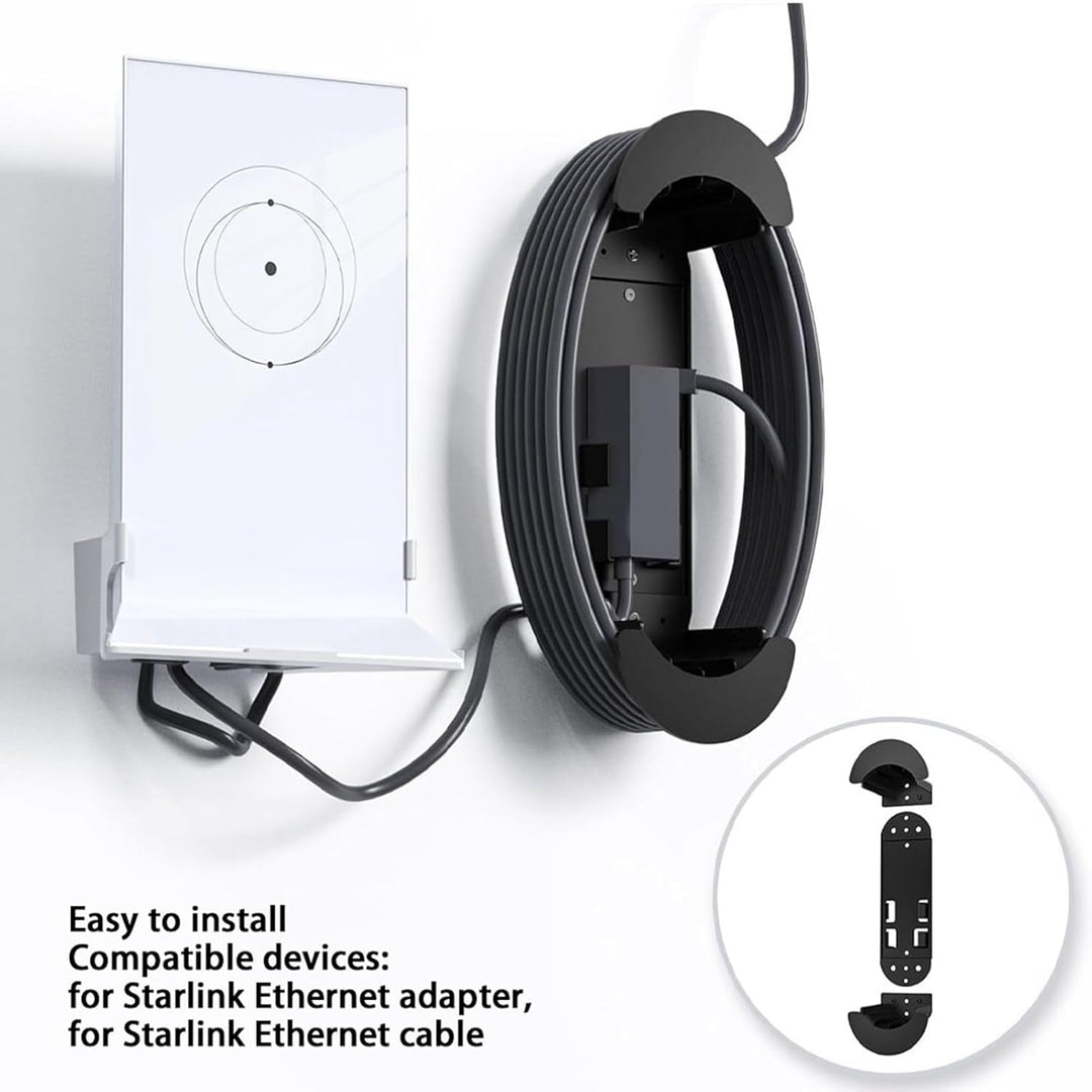 Bewinner Starlink Ethernet Kabel Caddy, Optimierter Starlink Halterung, Wandmontierbar, Starlink Kab