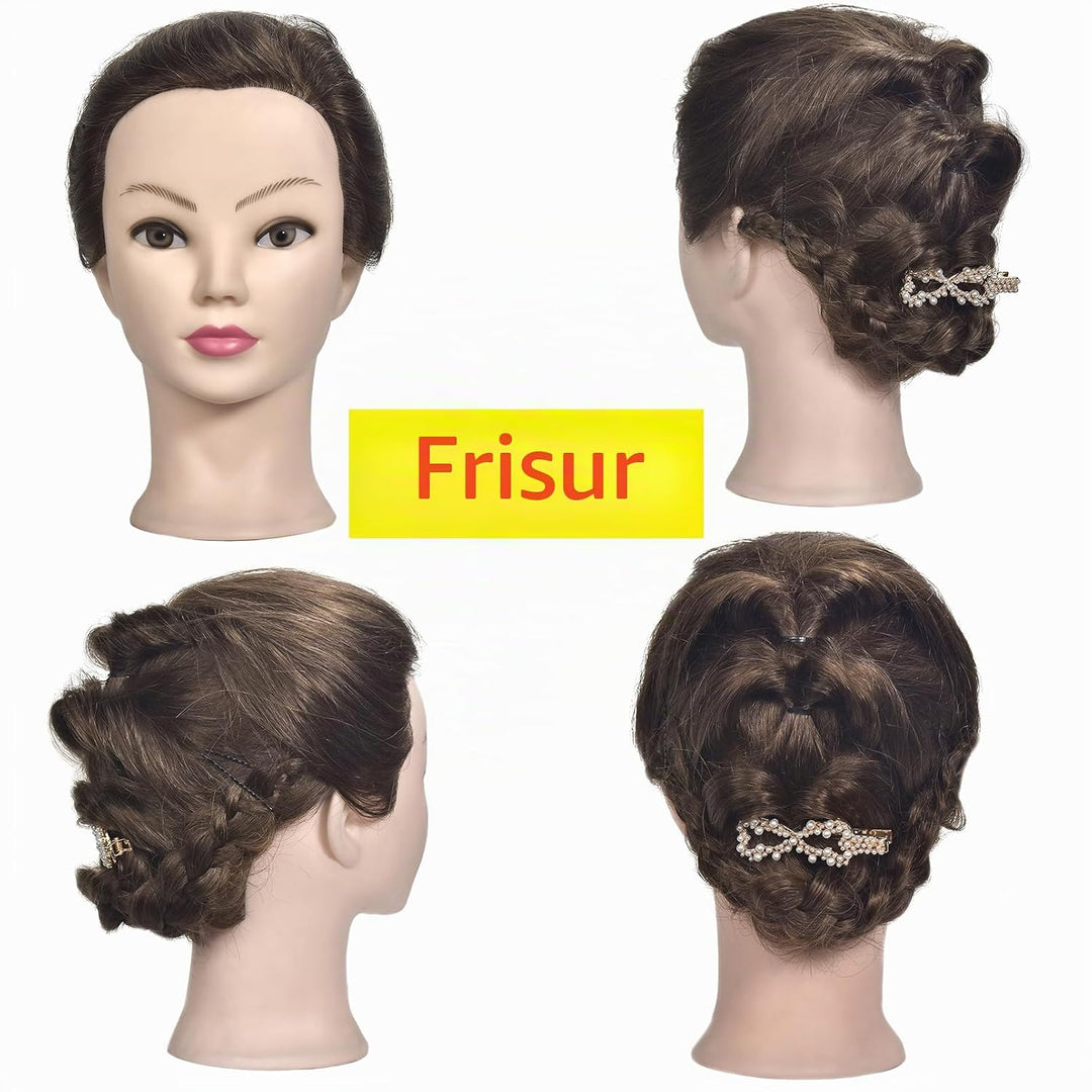 Schaufensterpuppe Kopf 16„-18“ Weiblich 100% Echthaar Friseurin Kosmetologie Schaufensterpuppe Manik