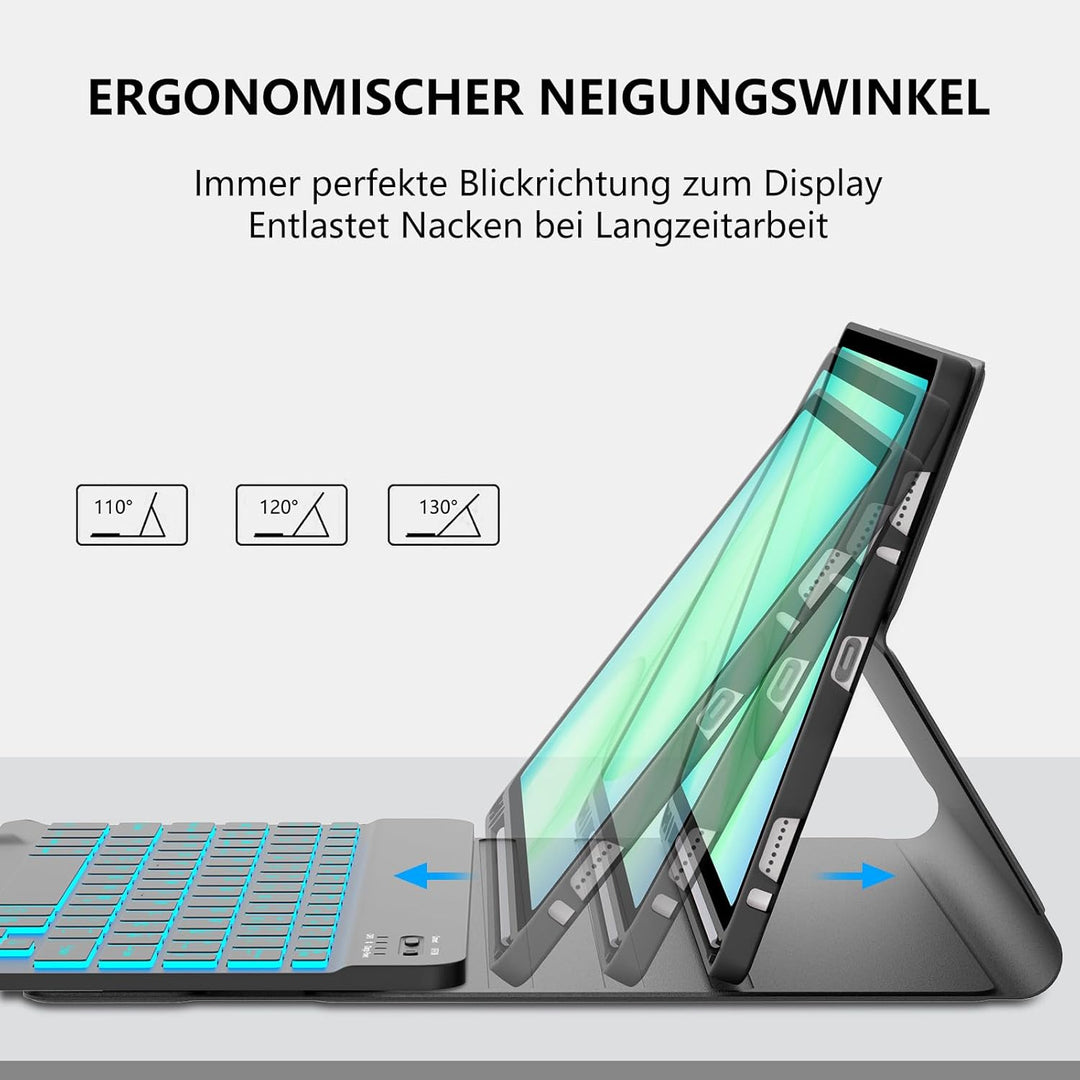 Hülle mit Tastatur für Samsung Galaxy Tab A11+ 11" (2025) & Galaxy Tab A9+ 11" (2023) – Deutsch Keyb