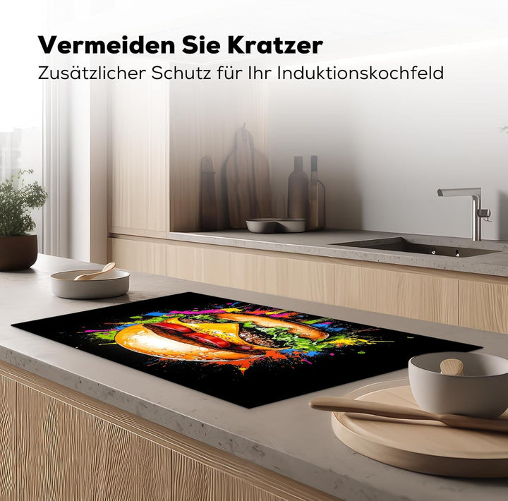 Herdabdeckplatte 90x52 cm Einteilig Herdabdeckung Abdeckplatte für Ceranfeld Abdeckung Induktionskoc