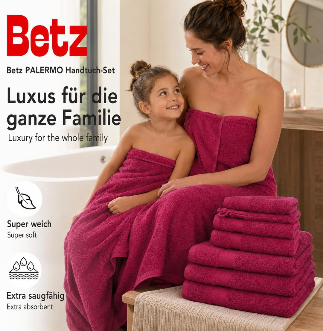Betz 12-TLG. Handtuch-Set Palermo 100% Baumwolle 2 Liegetücher 4 Handtücher 2 Gästetücher 2 Seiftüch