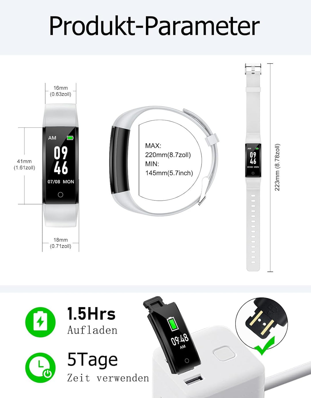 GRV Schrittzähler Uhr Ohne Bluetooth/App/Handy für Damen und Heren,Kinder Fitness Tracker Fitnessuhr