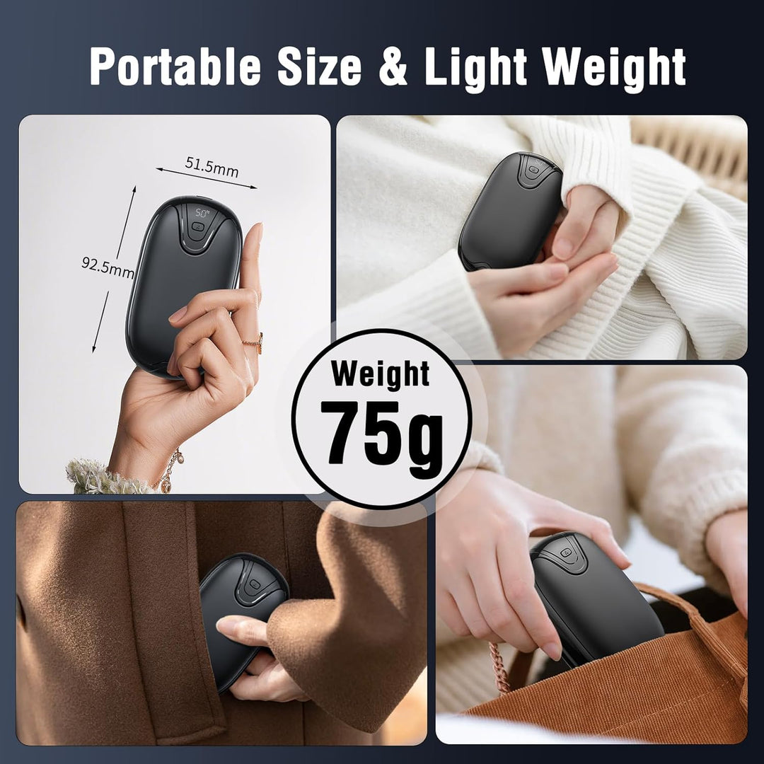 Handwärmer elektrisch,Split 2er-Pack Wiederaufladbar Handwärmer Tragbare Taschenwärmer, 3 Heizmodi T