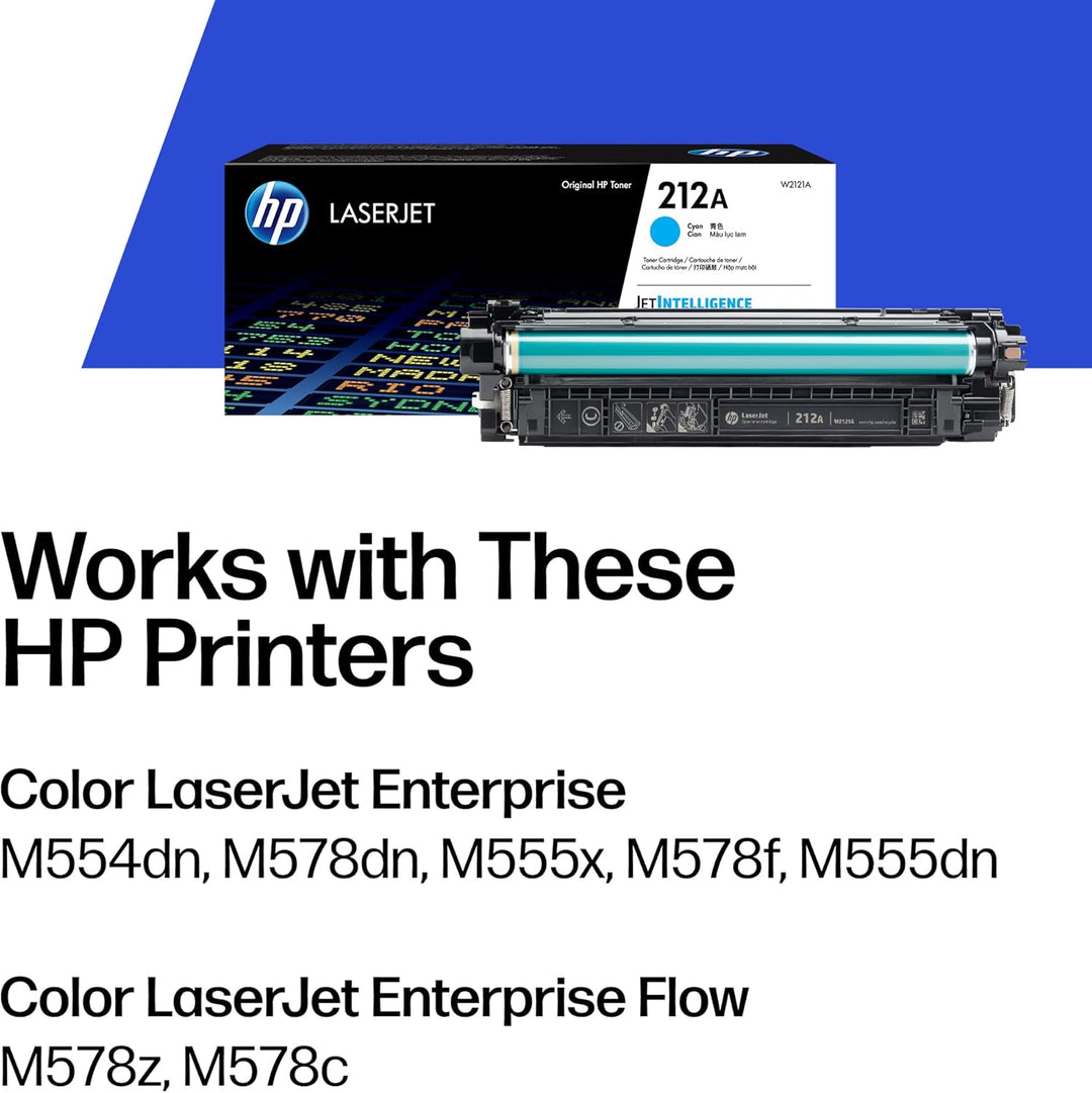 HP 212A (W2121A) Cyan Original Toner für HP Color LaserJet Enterprise M554, M555, M578 Standard Cyan