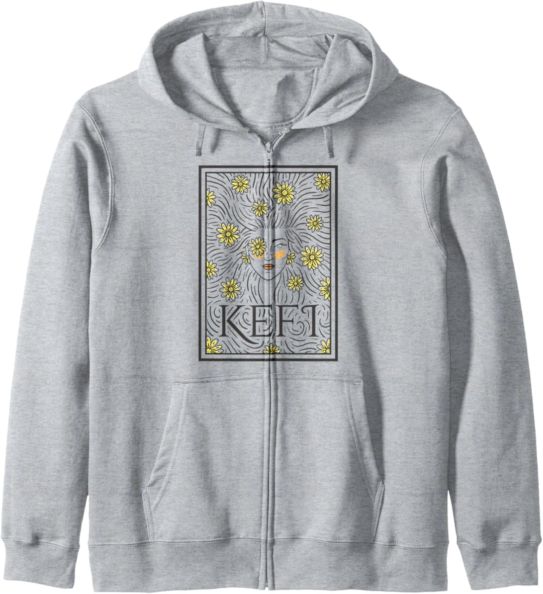 Kefi Joy Blumen Freude Griechisch Farbstrich Griechenland Kapuzenjacke