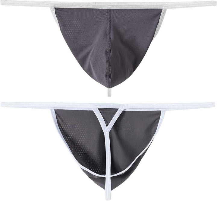 BIATWOWR Männer Niedriger Tangaslip mit Netz, Sexy, Grosse Taschen, Elastisch und Weich Underwears L