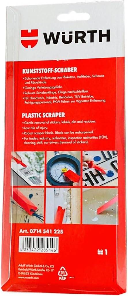Würth Schaber Set Kunststoff Set 2-teilig Etikettenschaber Plakettenentferner
