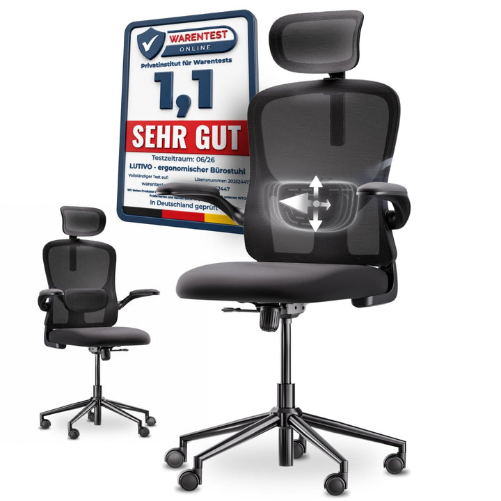 Charlie Bürostuhl ergonomisch [ORIGINAL] Mit 7 Komfort-Einstellungen | Schreibtischstuhl ergonomisch