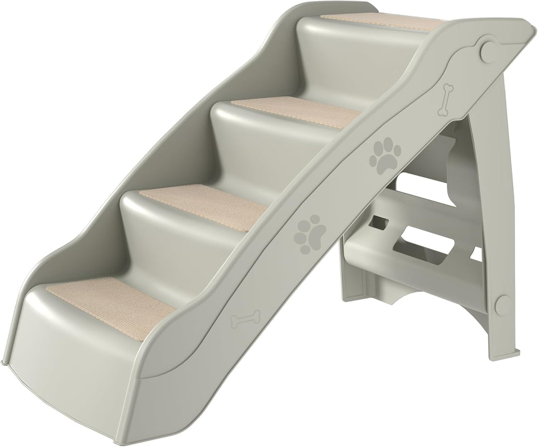 Hundetreppe Haustiertreppe 4 Stufen mit Teppichboden,Hunderampe klappbar,Kunststoff Katzentreppe fal