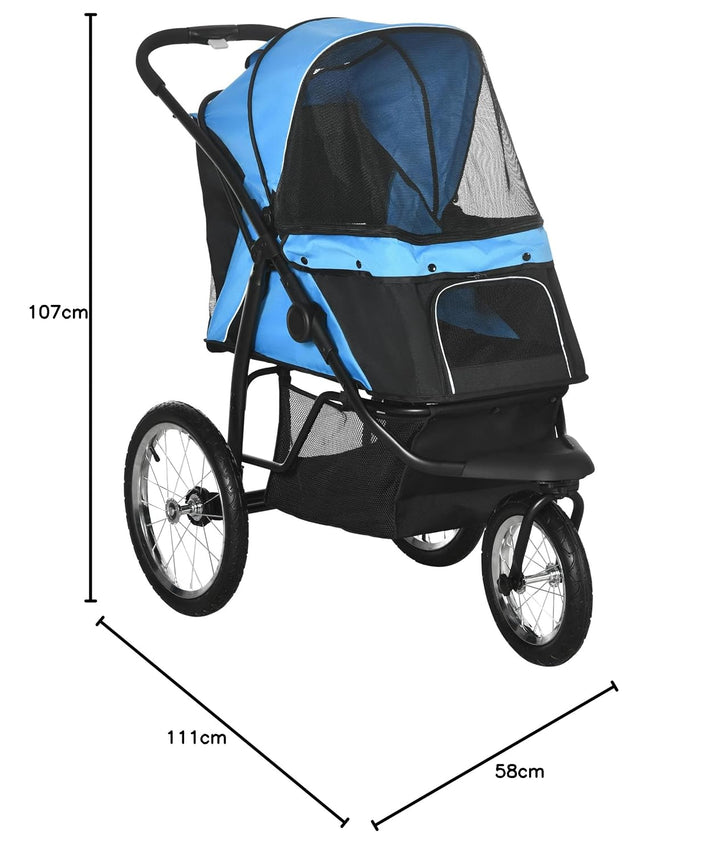 PawHut Hundewagen Hundebuggy klappbar für Hunde &amp; Katzen bis 20 kg Katzenbuggy mit geländegängige Gu