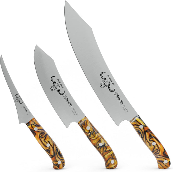 Giesser seit 1776 - Made in Germany - PremiumCut Spicy Orange Messerset 3 teilig Kochmesser 20 cm Ba