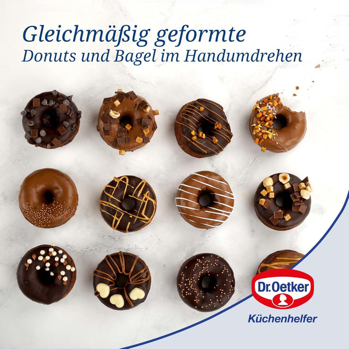 Dr. Oetker 12er Donutbackform TRADITION, Donutform mit Antihaftbeschichtung, hochwertige Backform mi