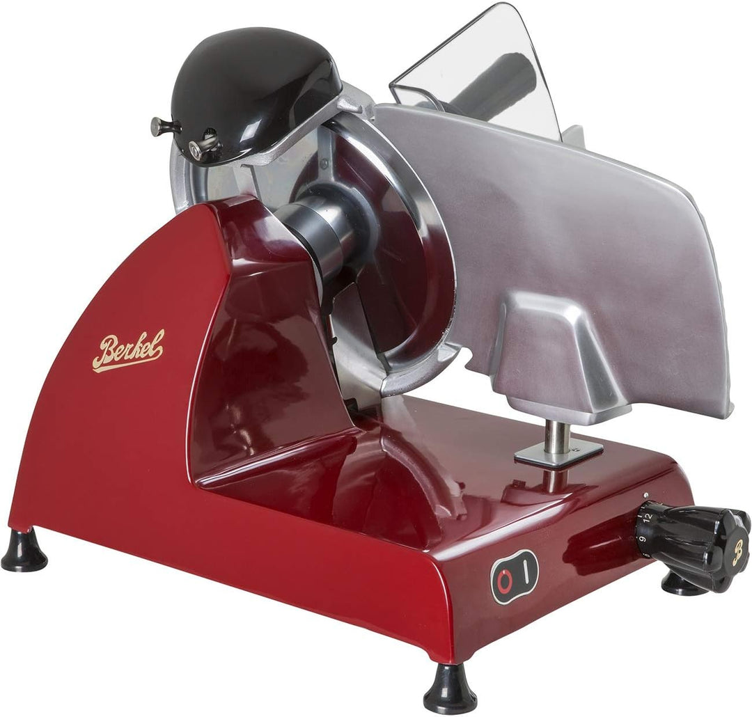 BERKEL - Allesschneider Red Line 250 + Schneidebrett aus Esche und Edelstahl (Schwarz), Schwarz