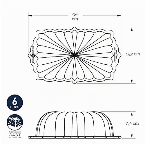 Nordic Ware, Backform, Kuchenform, Kastenform, gewellt, goldfarben, Aluminium, Antihaft, NW 81677