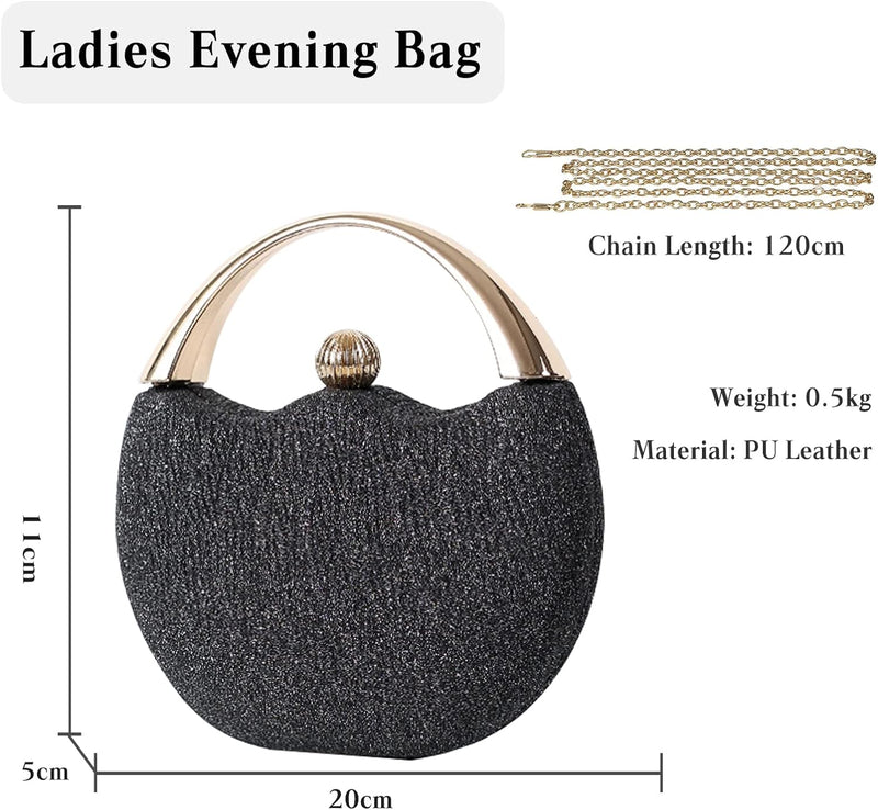 CORIOS Damen Abendtasche Funkelnd Clutch Glitzer Henkeltasche Glänzend Umhängetasche Hochzeit Brautb