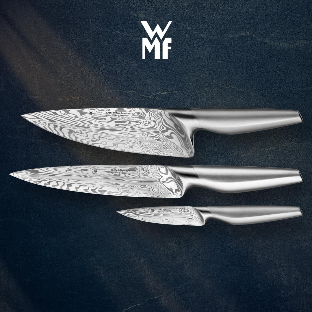 WMF Chef´s Edition Damasteel Messerset 3teilig, Made in Germany, 3 Messer geschmiedet, Küchenmesser,