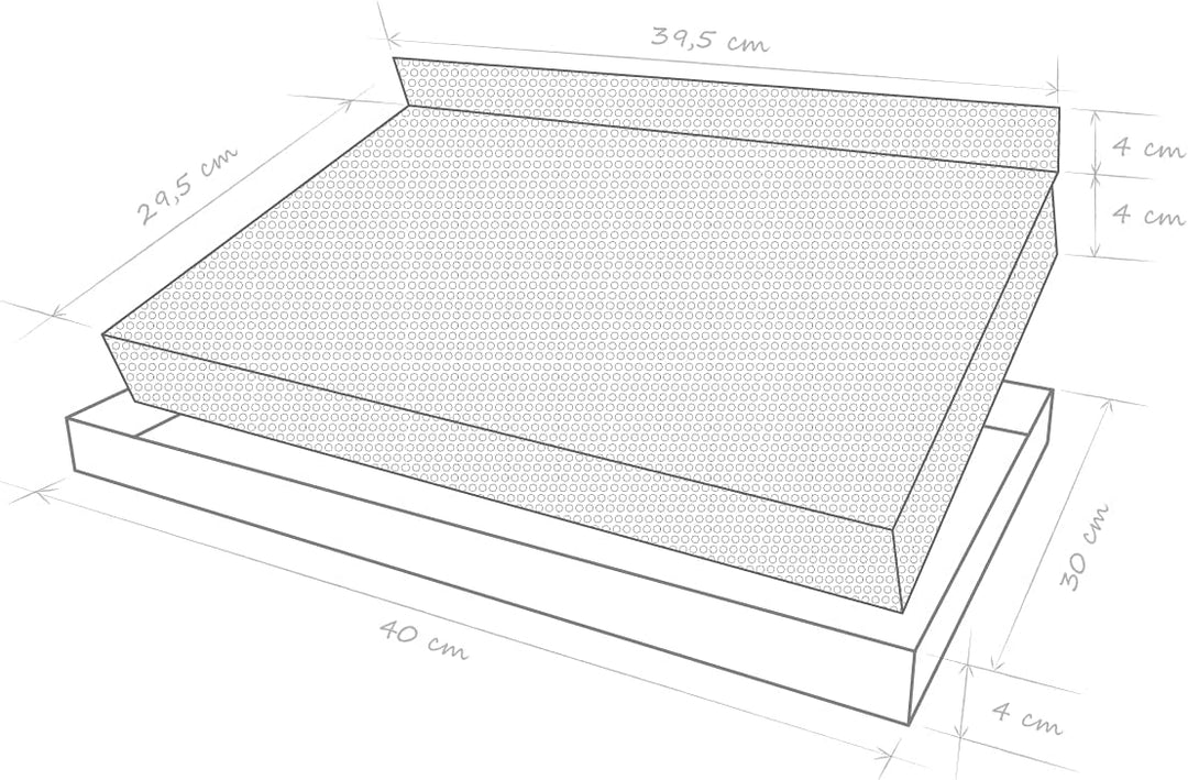 Aschekasten mit Kohlerost 40x30 cm zum Grillen, 40x30