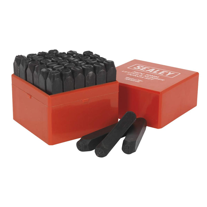 SEALEY ak8298 Buchstabe & Anzahl Punch Set Stanzen 10 mm 10 mm Rot, 10 mm Rot