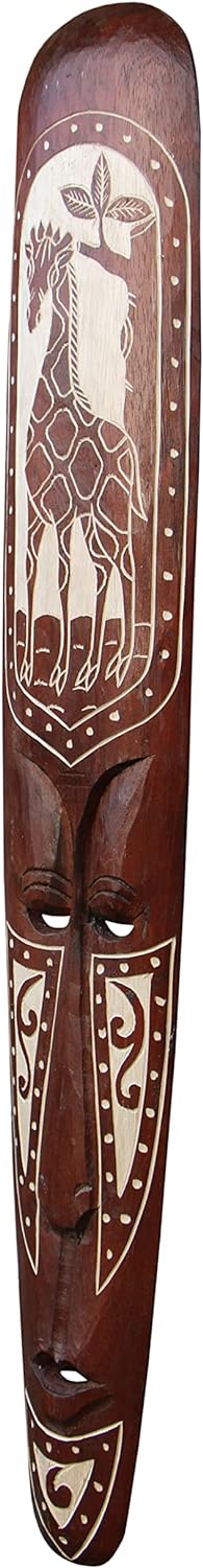 Unbekannt Schöne 100 cm Wand Maske Maori Tribal Giraffe Holz Afrika Maske91
