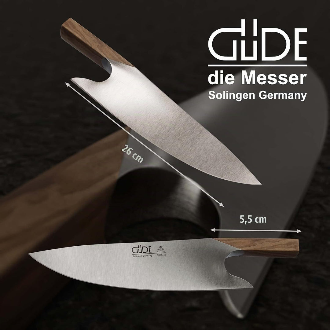 GÜDE Solingen - THE KNIFE geschmiedet, 26 cm, Olivenholz, THE KNIFE, Handmade Germany, Olive