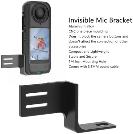 Unsichtbare Mikrofonhalterung für Insta 360 X4 X3 X2 Zubehör, Externer Mikrofonhalter, Mikrofonerwei
