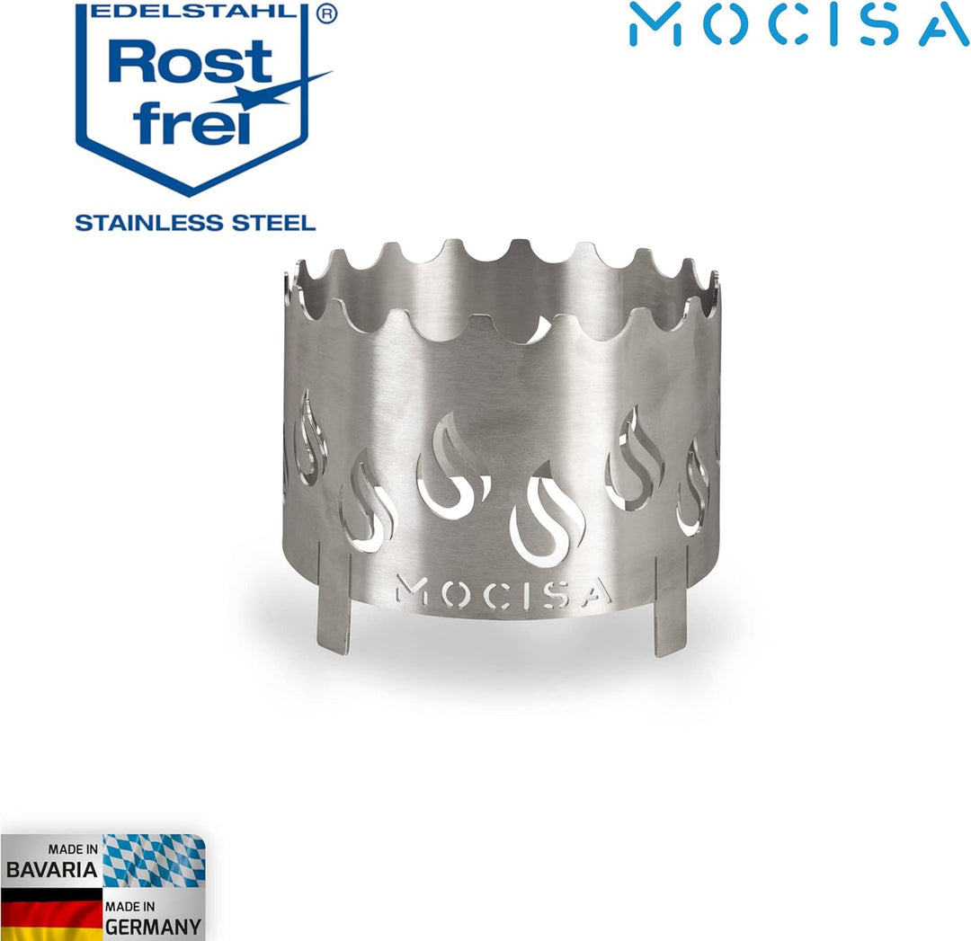 mocisa Edelstahl Wokaufsatz Ø 20cm für Feuerplatte | Grillplatte | Plancha | Ø80cm | Ø93cm | Ø100cm