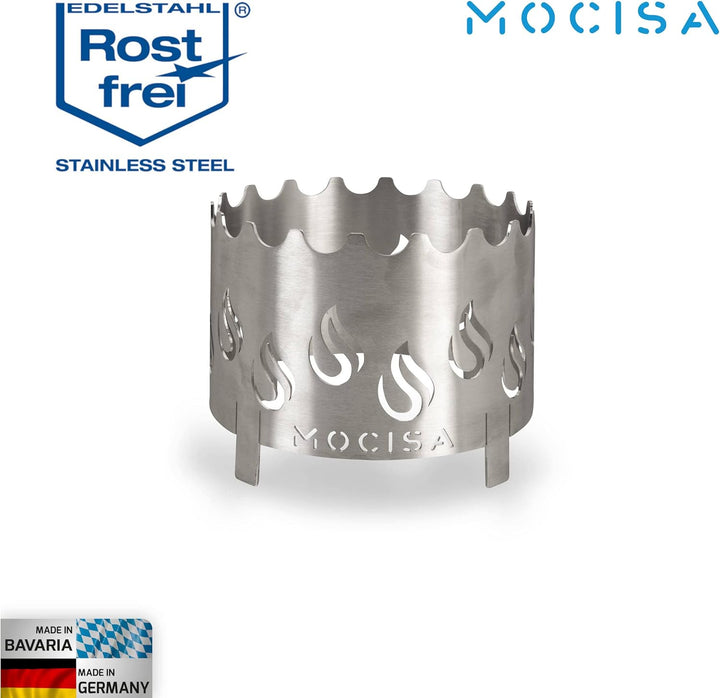 mocisa Edelstahl Wokaufsatz Ø 20cm für Feuerplatte | Grillplatte | Plancha | Ø80cm | Ø93cm | Ø100cm