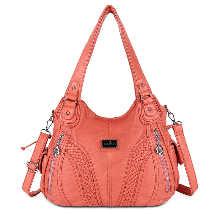 angel kiss Handtasche Damen Schultertasche Multifunktionale Umhängetaschen Wasserdicht PU Veganes Le