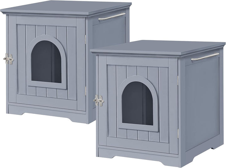 Yaheetech 2er Set Katzentoilette Katzenklo Schrank Katzenhaus Holz Katzenhöhle Einzeltür Katzenkommo