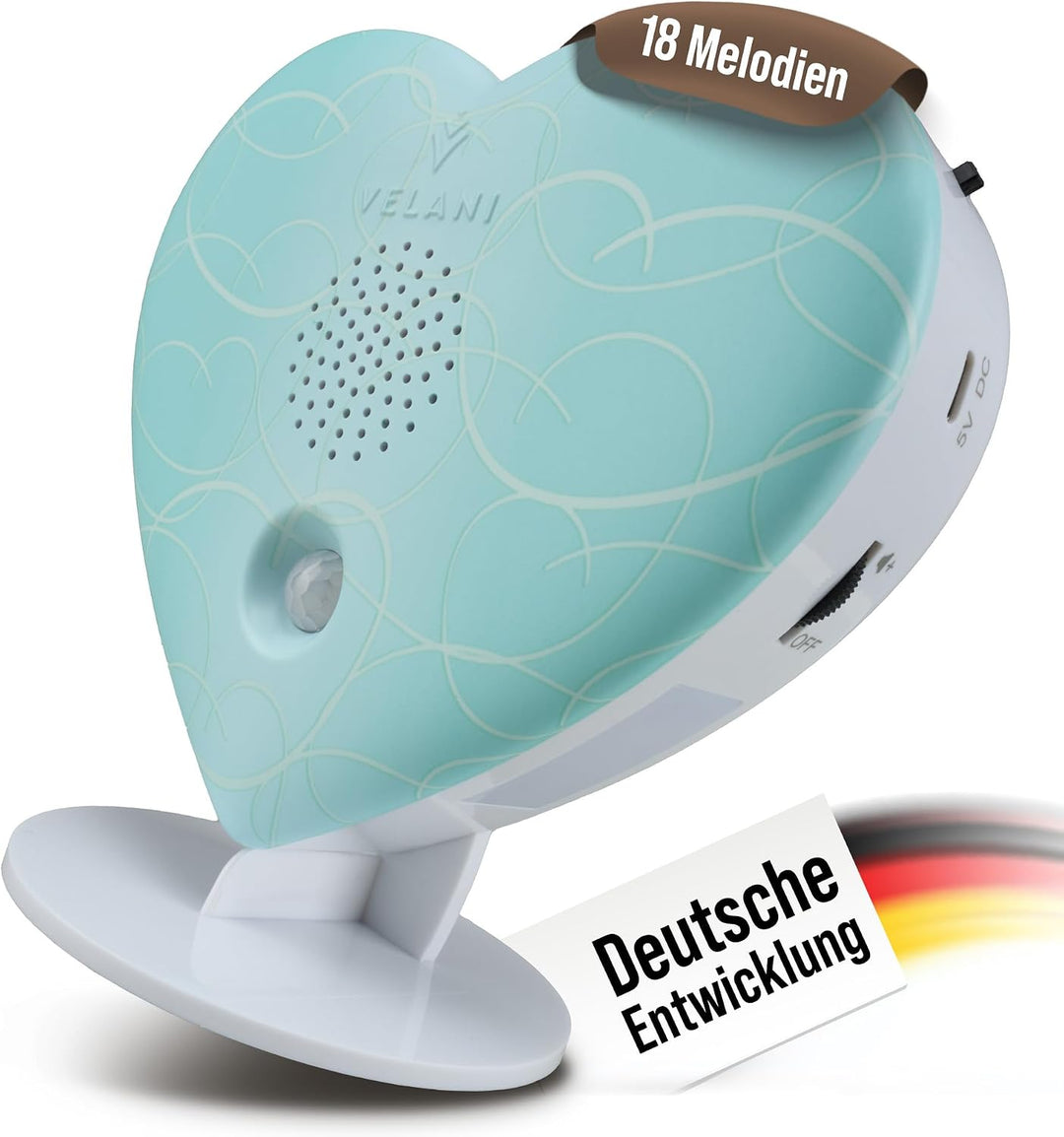 Zwitscher Naturgeräusche Box mit Bewegungsmelder - 18 brillante Klänge, Timer 2–120 Min. für Entspan