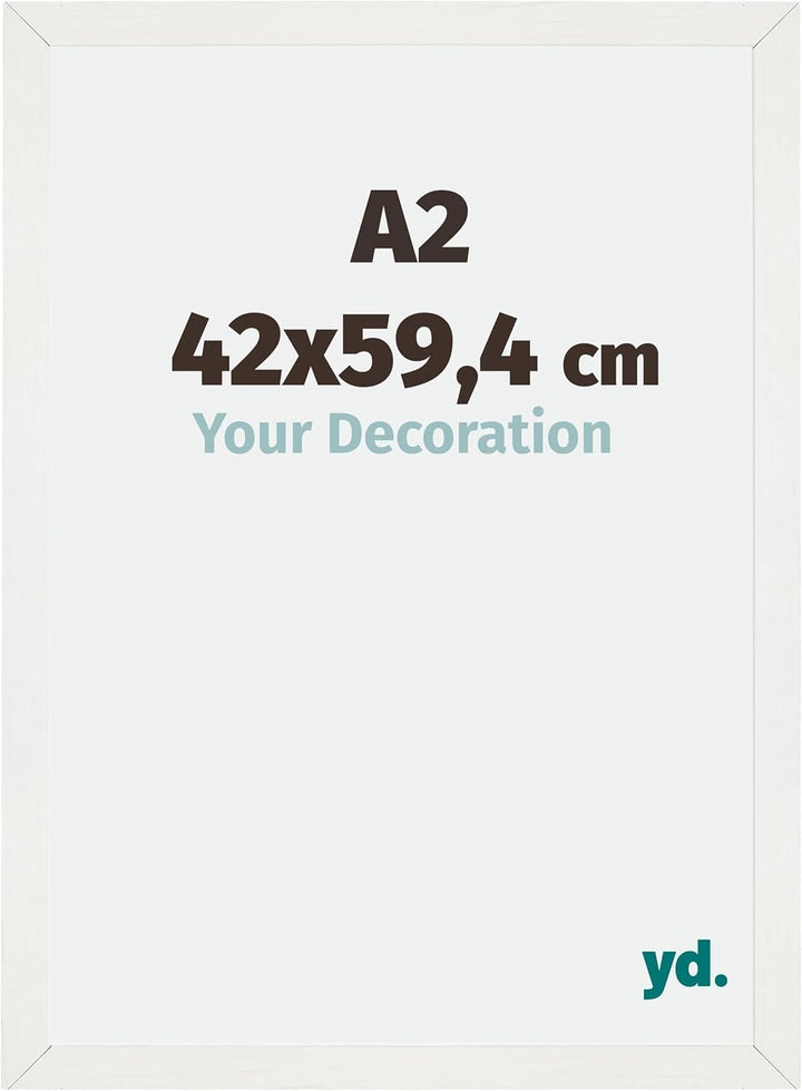 yd. Your Decoration - Bilderrahmen DIN A2 42x59,4 cm - Bilderrahmen aus MDF mit Acrylglas - Antirefl