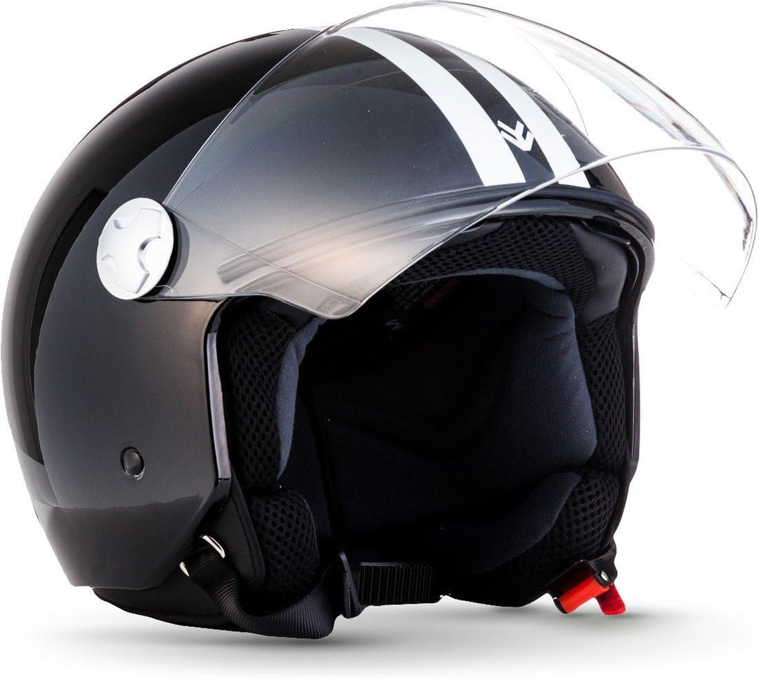 ARMOR HELMETS® AV-63 „Fun Matt Black“ · Jet-Helm · Motorrad-Helm Roller-Helm Scooter-Helm Moped Mofa