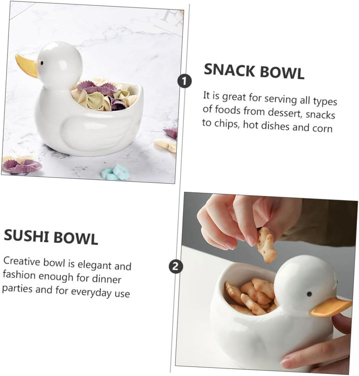 TOYANDONA Keramik Enten schale Dessert Frühstücksschale Kreative Snackschale mit Glatter Oberfläche