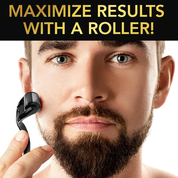 Beard Growth Kit, Beard Growth Serum mit Rolle, Beard Growth Oil - Schnelles Wachstum & Verdickung f