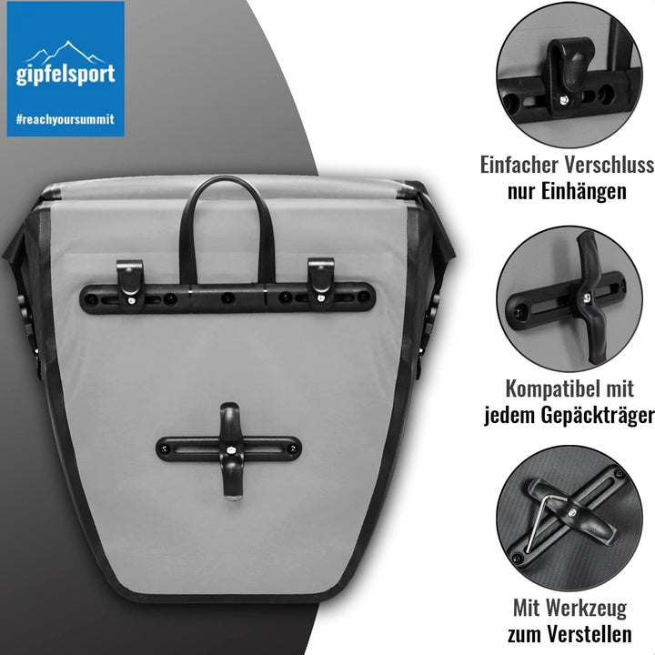 gipfelsport Fahrradtasche für Gepäckträger - Gepäckträgertasche I Fahrradtaschen, Satteltaschen mit