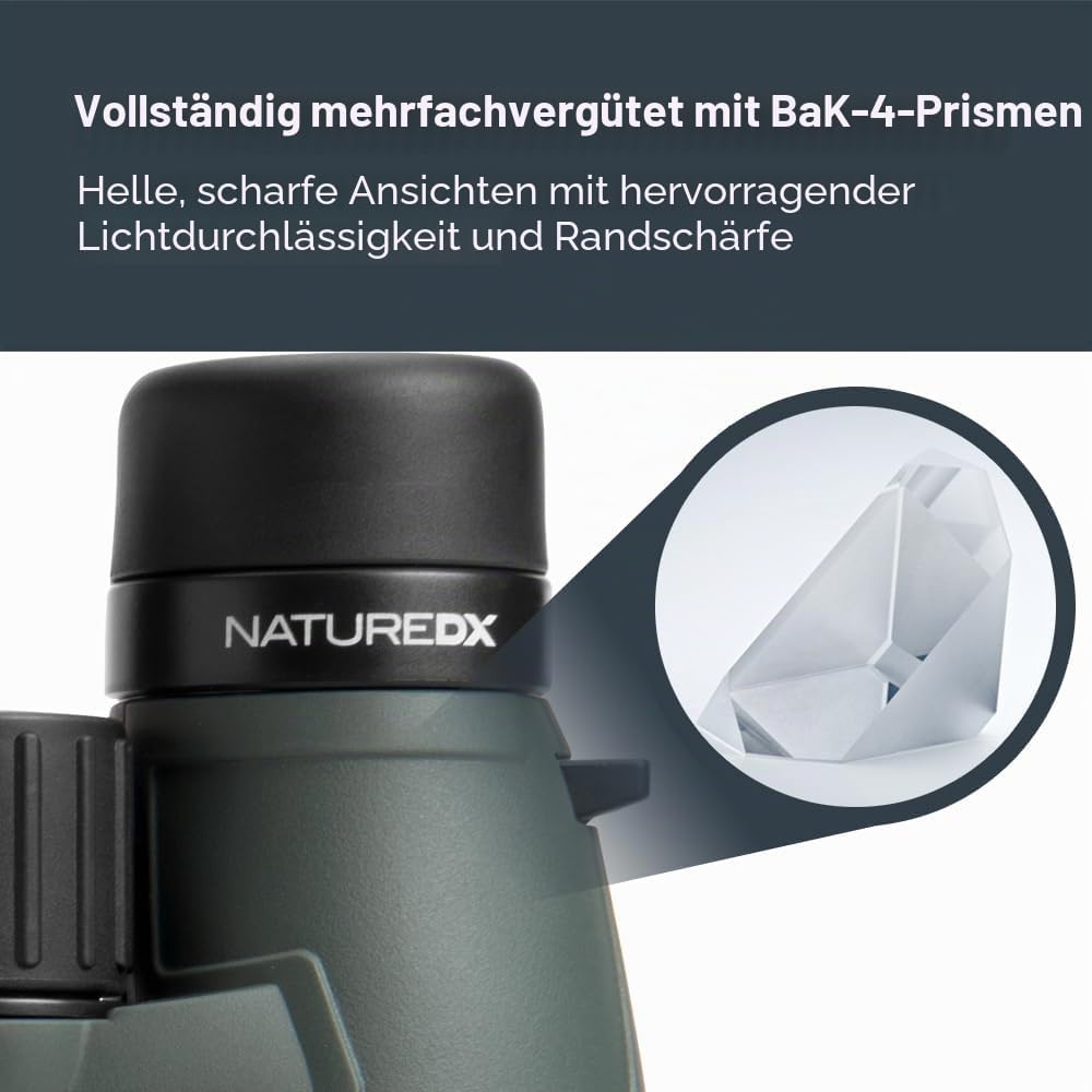 Celestron 71336-CGL Nature DX Fernglas, mit 12 x 56 Vergrösserung, mit BaK4-Prismen, Schwarz Nature