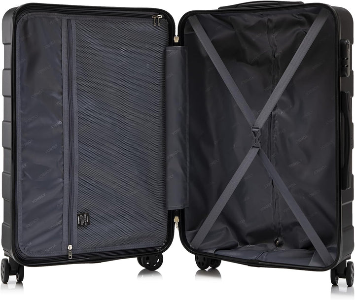 Trolley Reisekoffer, Rollkoffer Handgepäck, Travel Suitcase Hartschalenreisekoffer mit 4 Rollen 360°