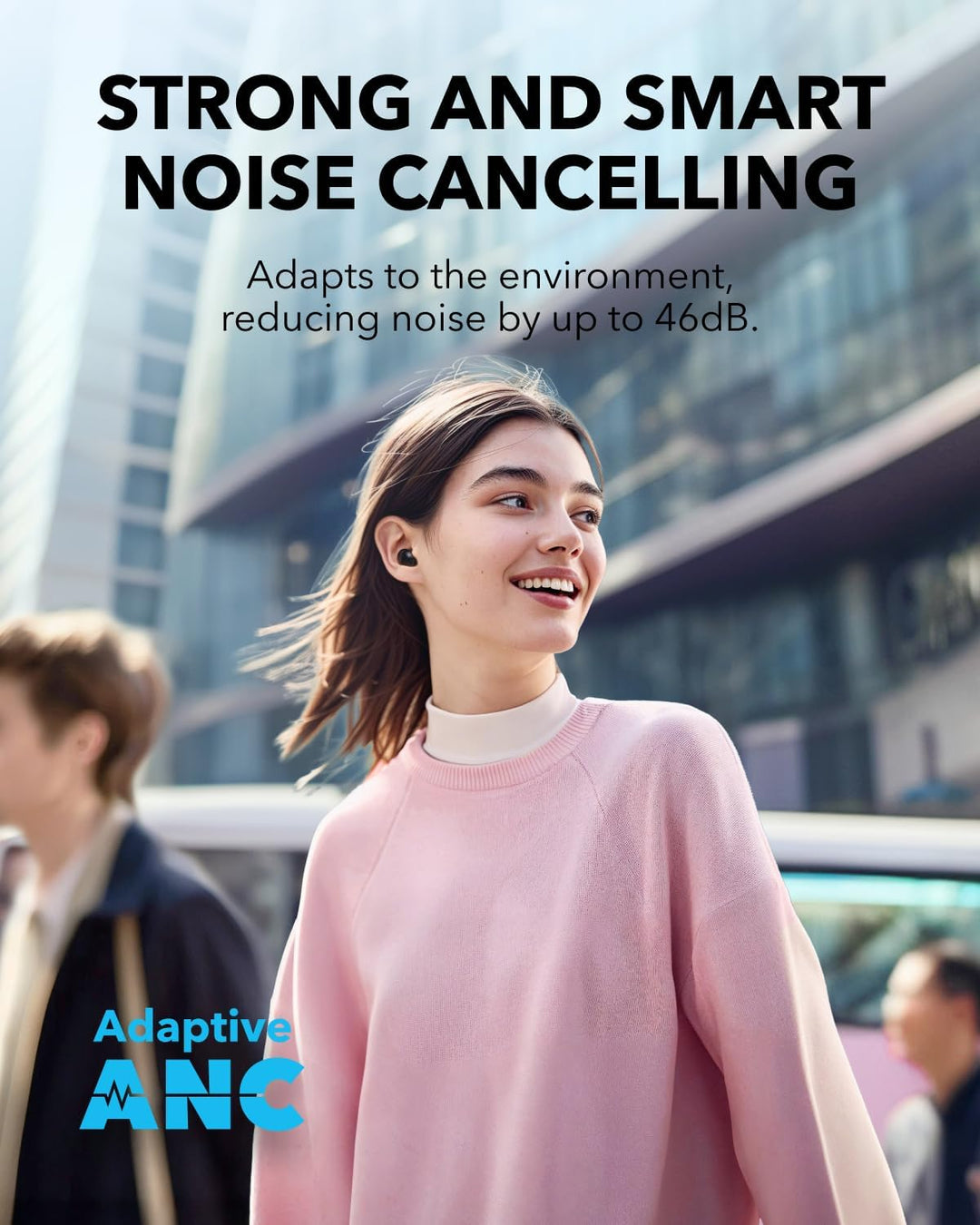 soundcore A30i von Anker, Kabellose Kopfhörer, Smartes Noise Cancelling, Ultra-Geräuschunterdrückung